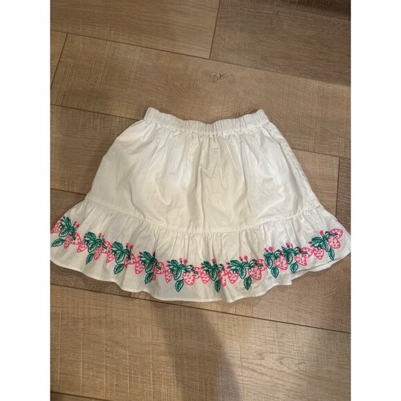 CREWCUTS GIRLS WHITE STRAWBERRY EMBROIDERED SKIRT 6-7 - Picture 1 of 7